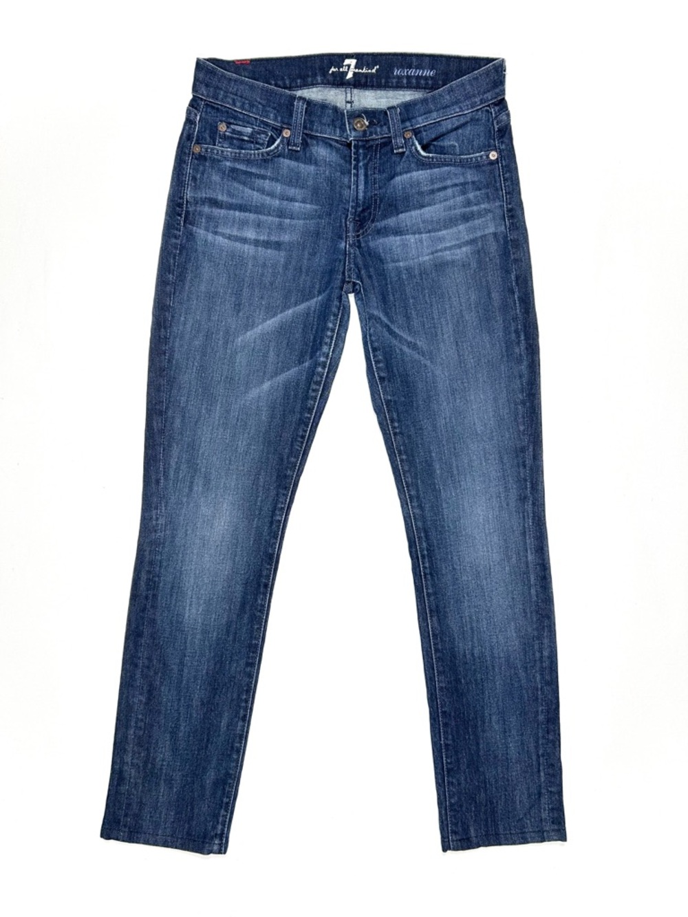 7 For All Mankind Roxanne‎ Jeans Women’s 27 Slim Fit Indigo Blue Stretch Denim